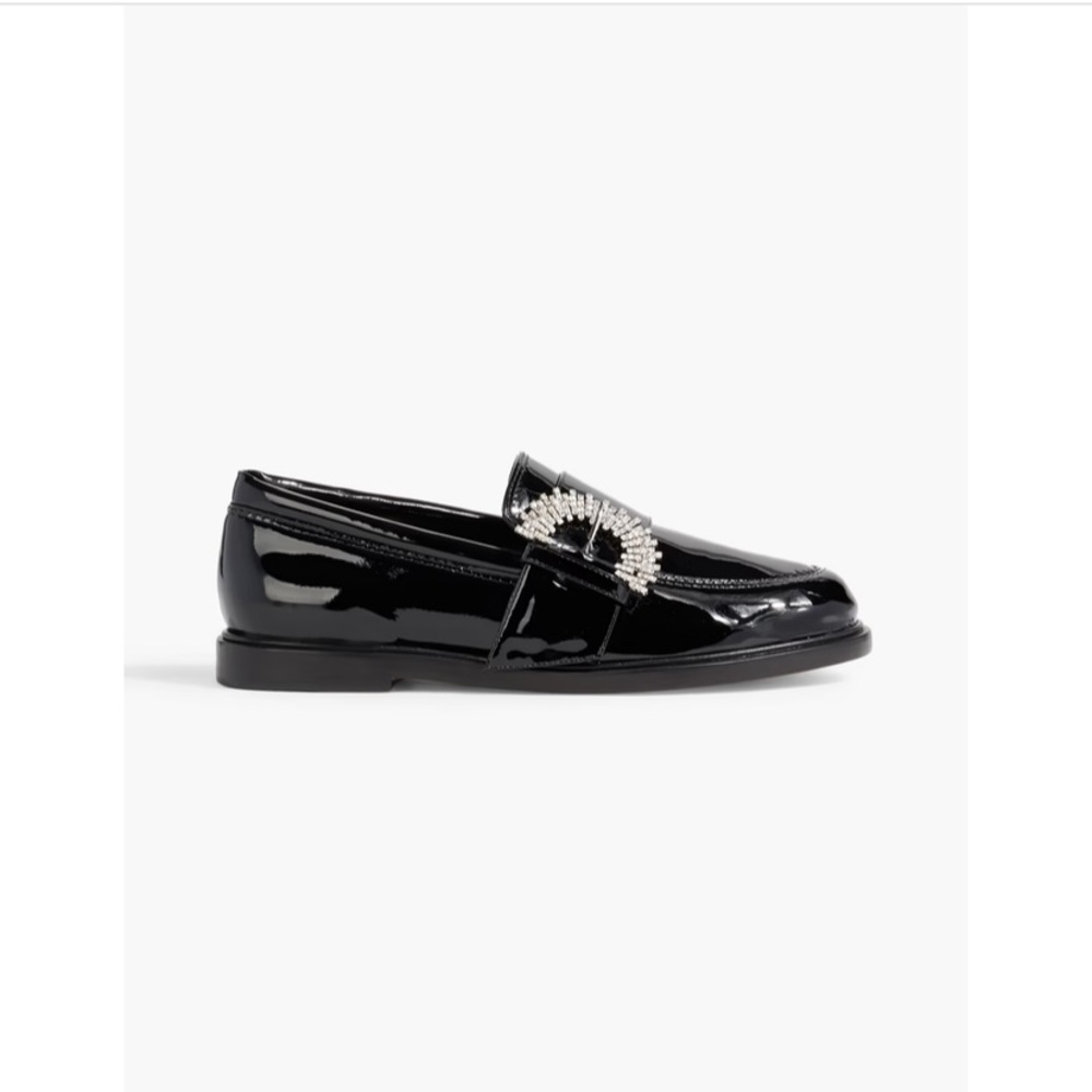 Alexandre Birman Black Loafers with Silver Embellishment